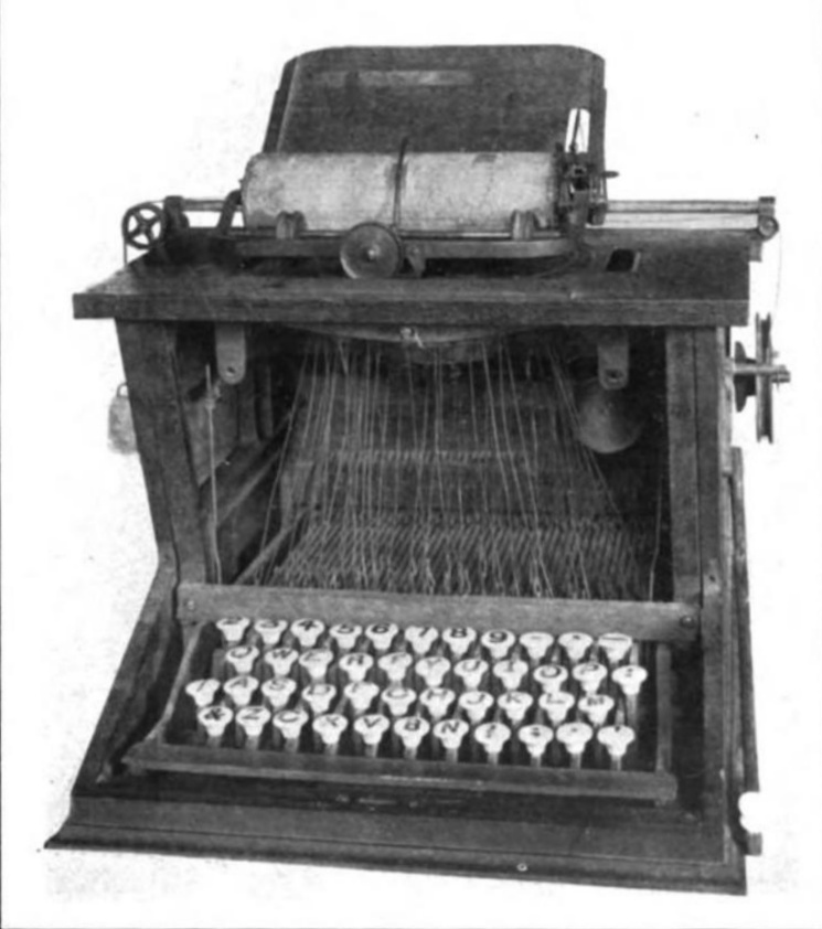 The Sholes and Glidden typewriter, manufactured by Remington